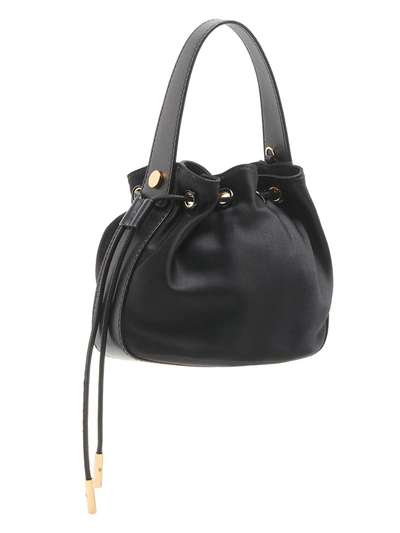 Shop Versace Women's Medusa Satin Embellished Bucket Bag In Black  Gold