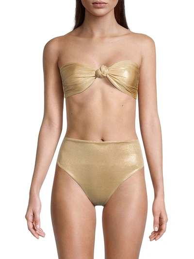 Shop Sara Cristina Women's Marina Knotted Bikini Top In Gold