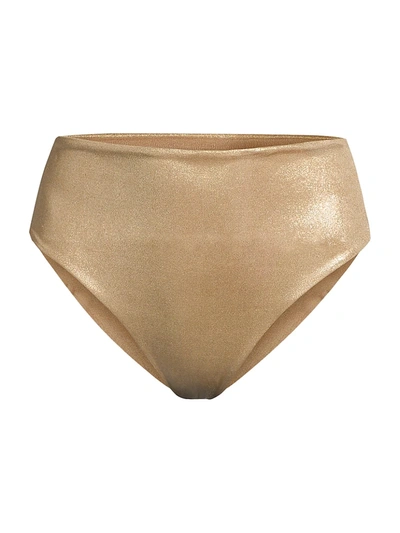 Shop Sara Cristina Women's High-waisted Bikini Bottom In Gold