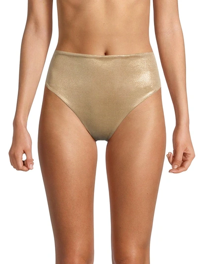 Shop Sara Cristina Women's High-waisted Bikini Bottom In Gold