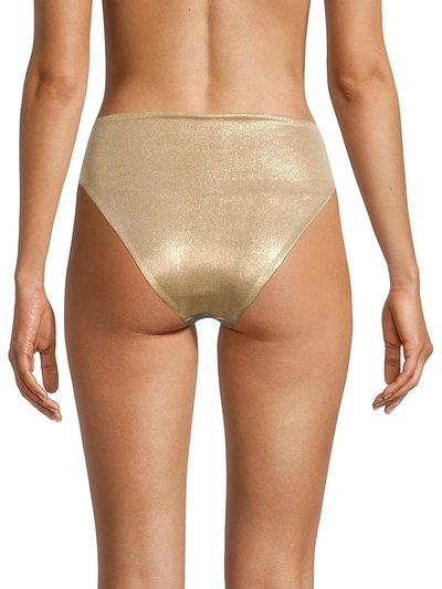 Shop Sara Cristina Women's High-waisted Bikini Bottom In Gold