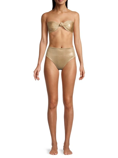 Shop Sara Cristina Women's High-waisted Bikini Bottom In Gold