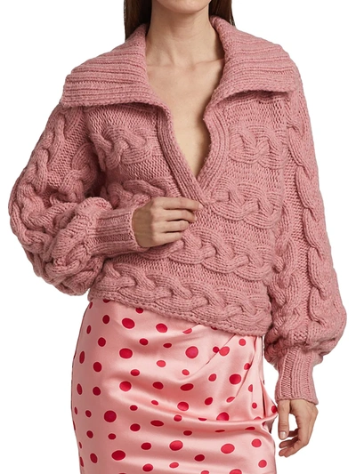 Shop Alejandra Alonso Rojas Hand Knit Cashmere & Wool Sweater In Pink