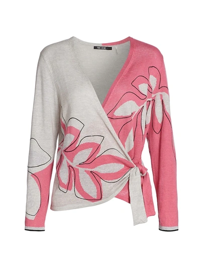 Shop Nic + Zoe Women's Hibiscus Wrap Cardigan In Pink Multi