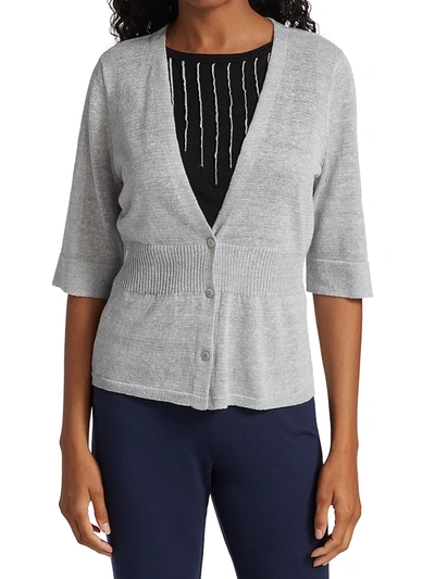 Shop Nic + Zoe Women's Derive Linen-blend Cardigan In Punch