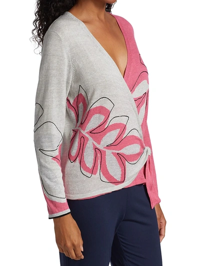 Shop Nic + Zoe Women's Hibiscus Wrap Cardigan In Pink Multi