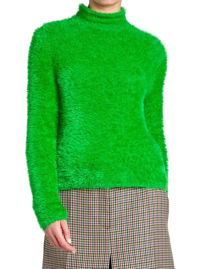 Shop Stella Mccartney Compact Faux Fur Sweater In Bright Green