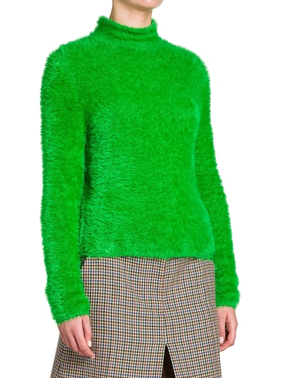 Shop Stella Mccartney Compact Faux Fur Sweater In Bright Green
