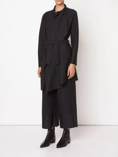 Shop Issey Miyake Wide Leg Cropped Trousers