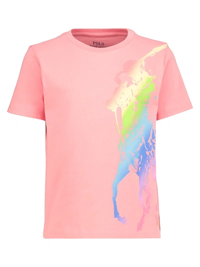 Shop Polo Ralph Lauren Kids T-shirt For Girls In Pink