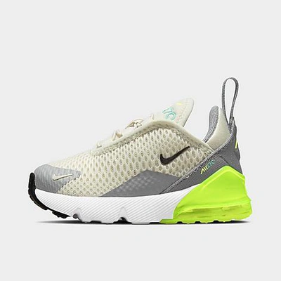 Shop Nike Kids' Toddler Air Max 270 Casual Shoes In Light Bone/black/volt/particle Grey