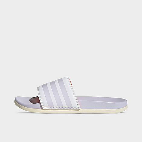 Adidas Originals Adidas Women's Adilette Comfort Slide Sandals In  White/purple Tint/wonder White | ModeSens