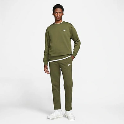 Shop Nike Men's Sportswear Club Fleece Sweatpants In Rough Green/rough Green/white