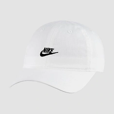 Shop Nike Kids' Sportswear Heritage86 Futura Adjustable Hook-and-loop Closure Hat In White/black