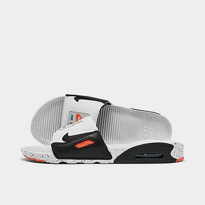Shop Nike Men's Air Max 90 Slide Sandals In White/black/turf Orange/aquamarine