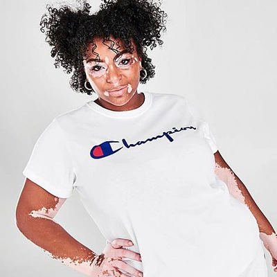 Shop Champion Women's Script T-shirt (plus Size) In White