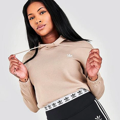 Adidas Originals Adidas Women's Originals Tape Cropped Hoodie In Trace  Khaki | ModeSens