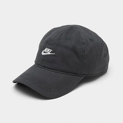 Shop Nike Kids' Sportswear Heritage86 Futura Adjustable Hook-and-loop Closure Hat In Charcoal