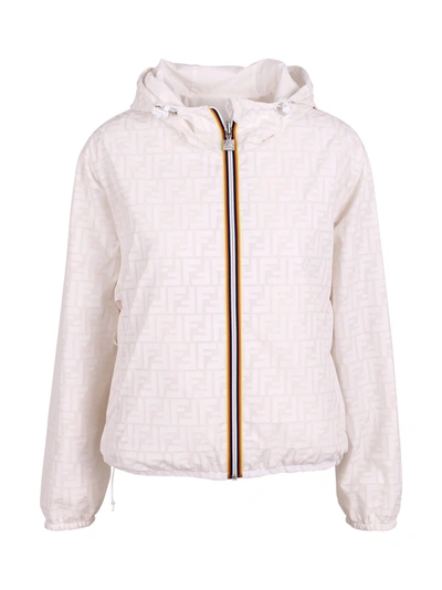 Shop Fendi Polyester Jacket In White