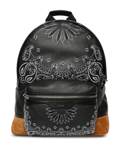 Shop Amiri Bandana Classic Leather Backpack In Black