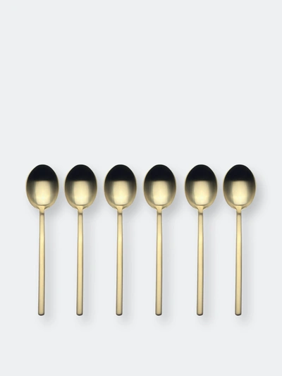Shop Mepra Coffee Spoon Set 6 Pcs Due Ice Oro In Gold