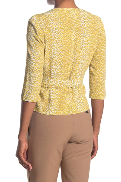 Shop Dvf Halle Wrap Blouse In Serval Light Daydream
