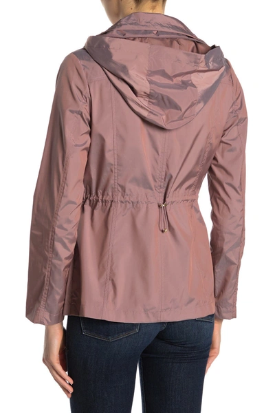 Shop Cole Haan Water Repellent Hooded Parka In Mauve