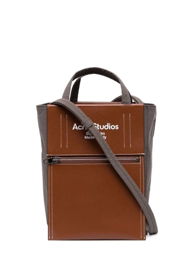 Shop Acne Studios Papery Leather-trim Tote Bag In Green