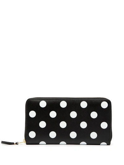 Comme Des Garçons Polka-dot Print Wallet In Schwarz