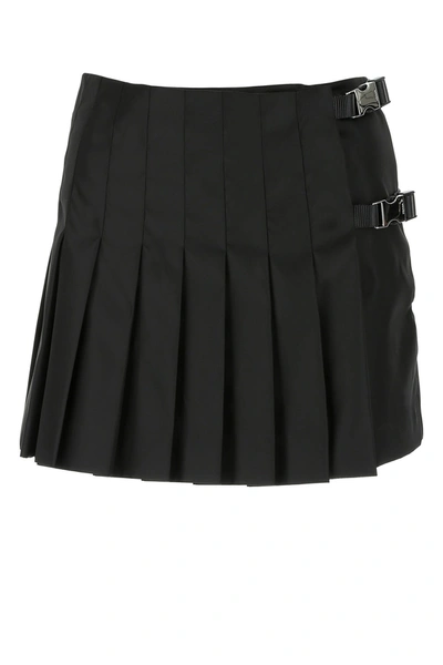 Shop Prada Black Nylon Mini Skirt Nd  Donna 44
