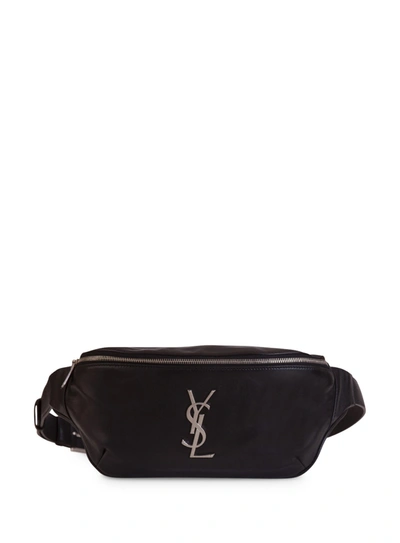 Shop Saint Laurent Classic Monogram Belt Bag In Nero