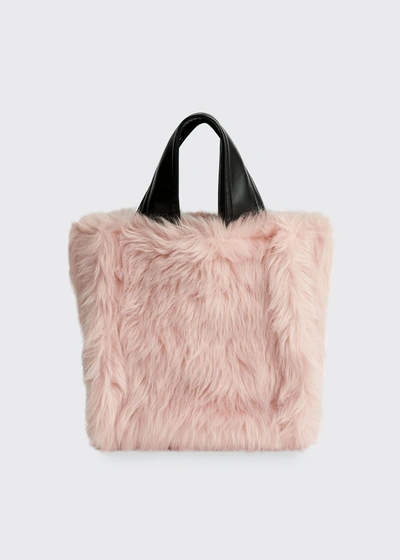 Shop Stand Studio Lucille Faux-fur Tote Bag In Pink