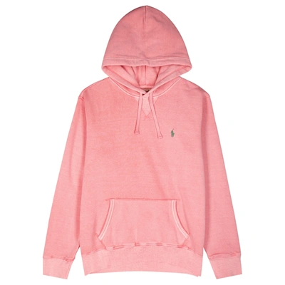 Shop Polo Ralph Lauren Pink Garment-dyed Cotton-blend Sweatshirt