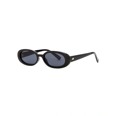 Shop Le Specs Outta Love Black Oval-frame Sunglasses