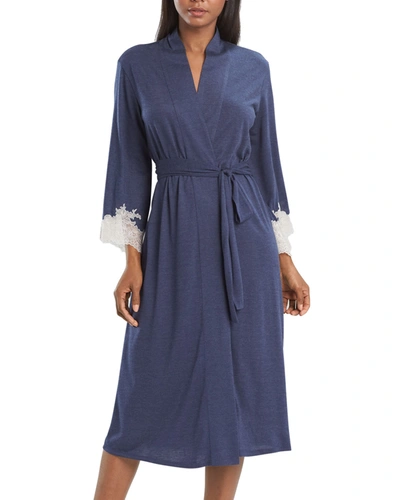 Shop Natori Luxe Shangri-la Knit Robe In Dark Blue