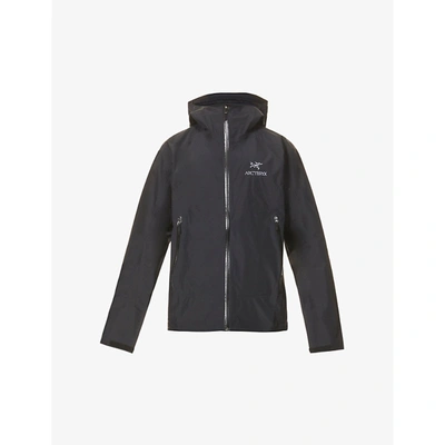 Shop Arc'teryx Zeta Sl Trim-fit Shell Hooded Jacket In Black