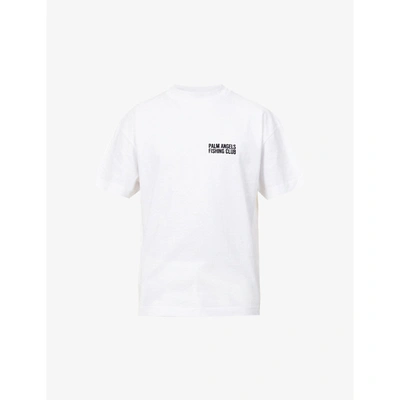 Shop Palm Angels Graphic-print Cotton-jersey T-shirt In White Illus