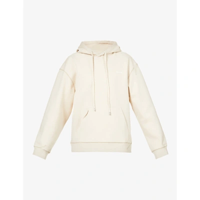 Shop Ader Error Logo-embroidered Cotton-blend Jersey Hoody In Ivory