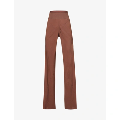 Shop Rick Owens Bias Flared High-rise Crepe Trousers In Throat