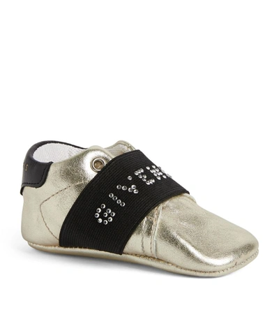 Shop Givenchy Kids Leather Logo Booties In Gold