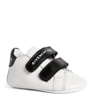Shop Givenchy Kids Leather Logo Strap Booties In White