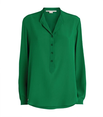 Shop Stella Mccartney Silk Eva Shirt In Green