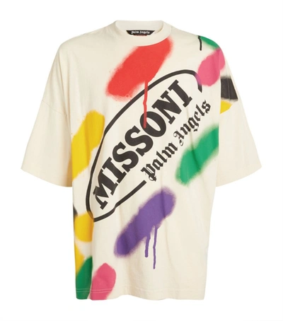 Shop Palm Angels + Missoni Sport Oversized Graphic T-shirt In White