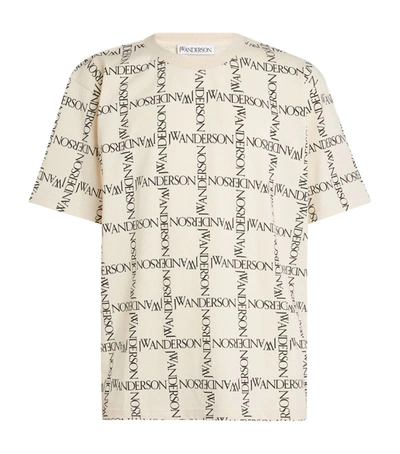 Shop Jw Anderson Oversized Grid T-shirt In White