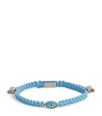 Shop Nialaya Jewelry Eye-detail String Bracelet In Blue