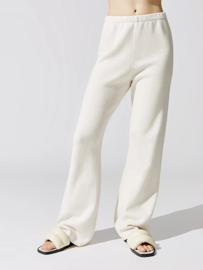 Leset Kyoto Cotton Barrel-leg Pants In White Melange