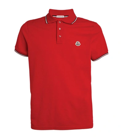 Shop Moncler Cotton Polo Shirt In Red