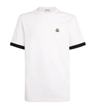 Shop Moncler Cotton Logo T-shirt In White