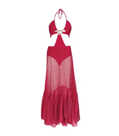 Shop Patbo Seashell-detail Beach Dress In Pink