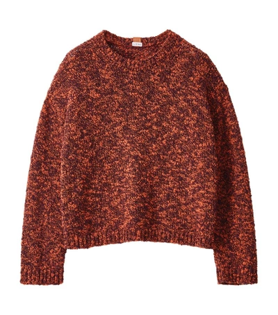 Shop Loewe Wool-rich Knitted Sweater In Red